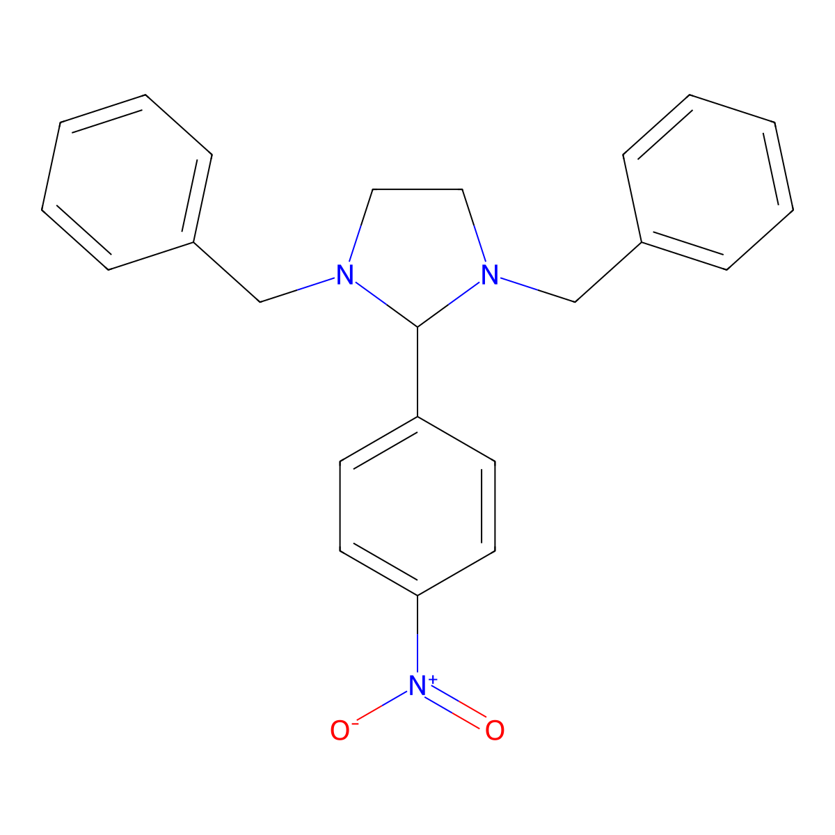 1,3-Dibenzyl-2-(4-nitrophenyl)imidazolidine molecular structure, CAS 304668-59-5
