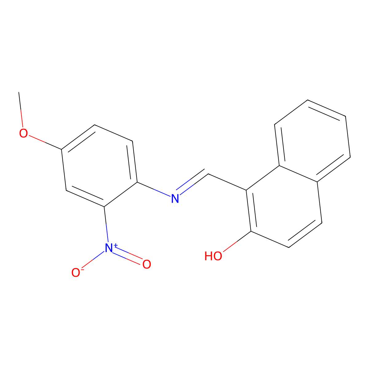 1-{(E)-[(4-methoxy-2-nitrophenyl)imino]methyl}naphthalen-2-ol molecular structure, CAS 304669-05-4
