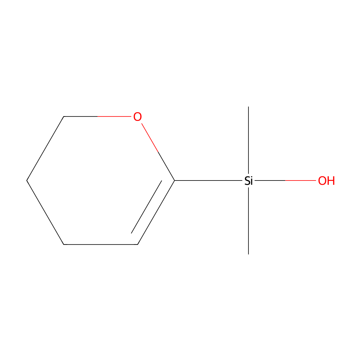 (3,4-Dihydro-2H-pyran-6-yl)dimethylsilanol molecular structure, CAS 304669-35-0