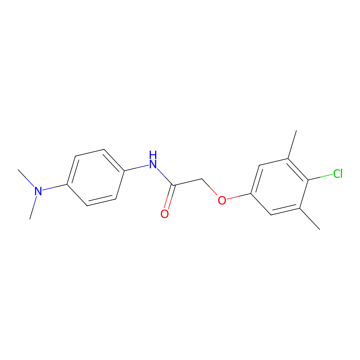 2-(4-chloro-3,5-dimethylphenoxy)-N-[4-(dimethylamino)phenyl]acetamide molecular structure, CAS 304672-24-0