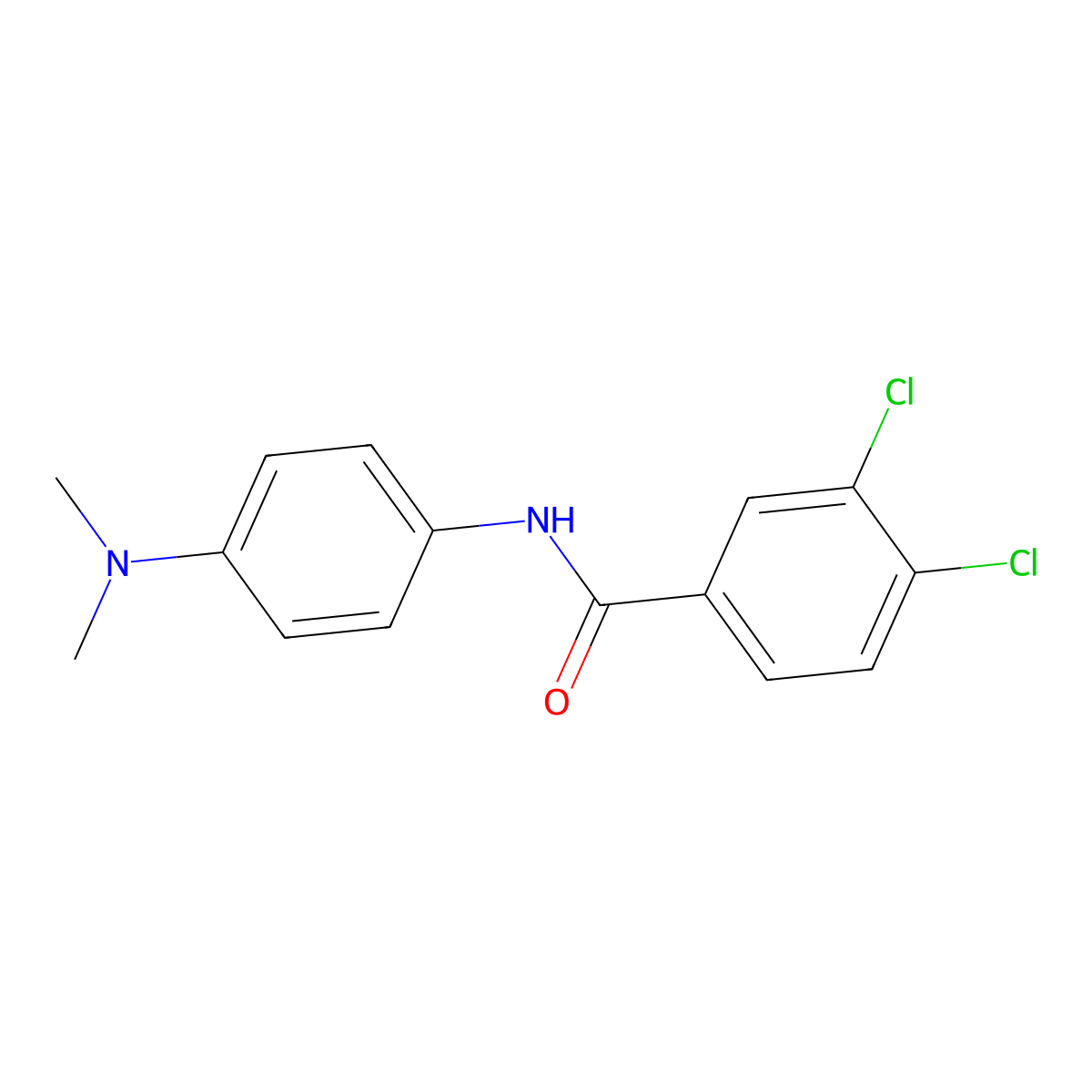 3,4-dichloro-N-(4-(dimethylamino)phenyl)benzamide molecular structure, CAS 304672-39-7