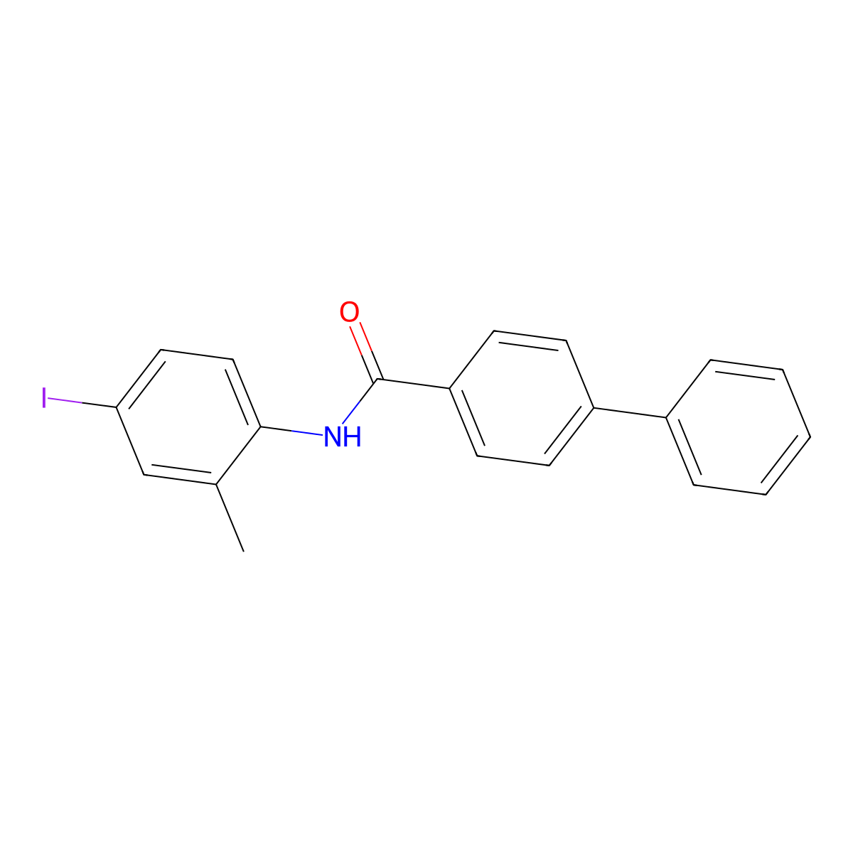 N-(4-iodo-2-methylphenyl)[1,1'-biphenyl]-4-carboxamide molecular structure, CAS 304672-60-4
