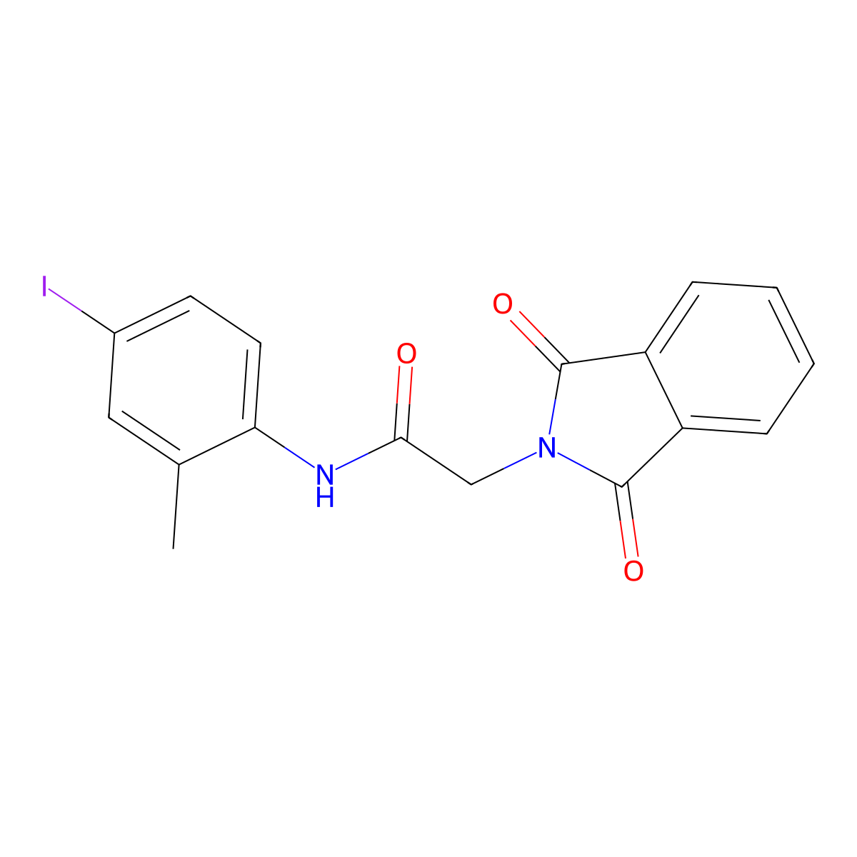 2-(1,3-dioxoisoindol-2-yl)-N-(4-iodo-2-methylphenyl)acetamide molecular structure, CAS 304672-70-6