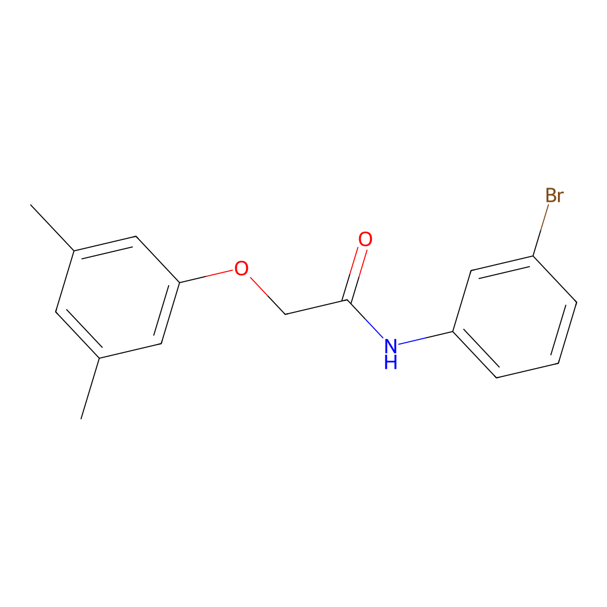 N-(3-bromophenyl)-2-(3,5-dimethylphenoxy)acetamide molecular structure, CAS 304672-72-8