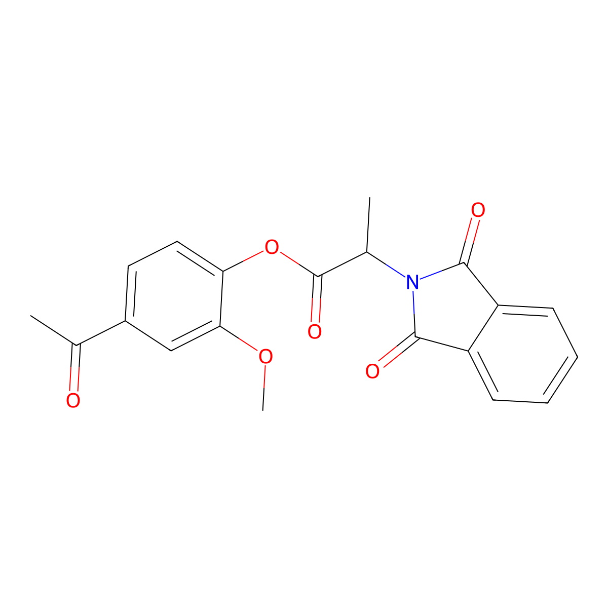 4-Acetyl-2-methoxyphenyl 2-(1,3-dioxoisoindolin-2-yl)propanoate molecular structure, CAS 304672-97-7