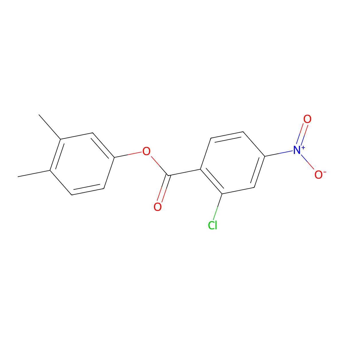 3,4-Dimethylphenyl 2-chloro-4-nitrobenzoate molecular structure, CAS 304673-06-1