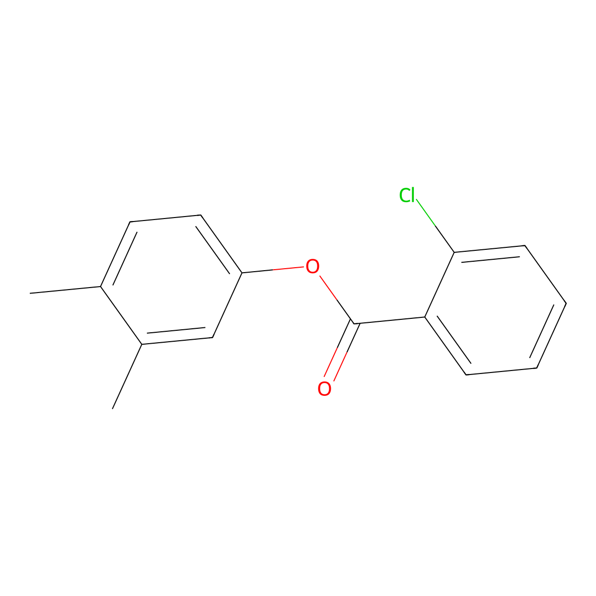 3,4-Dimethylphenyl 2-chlorobenzoate molecular structure, CAS 304673-14-1