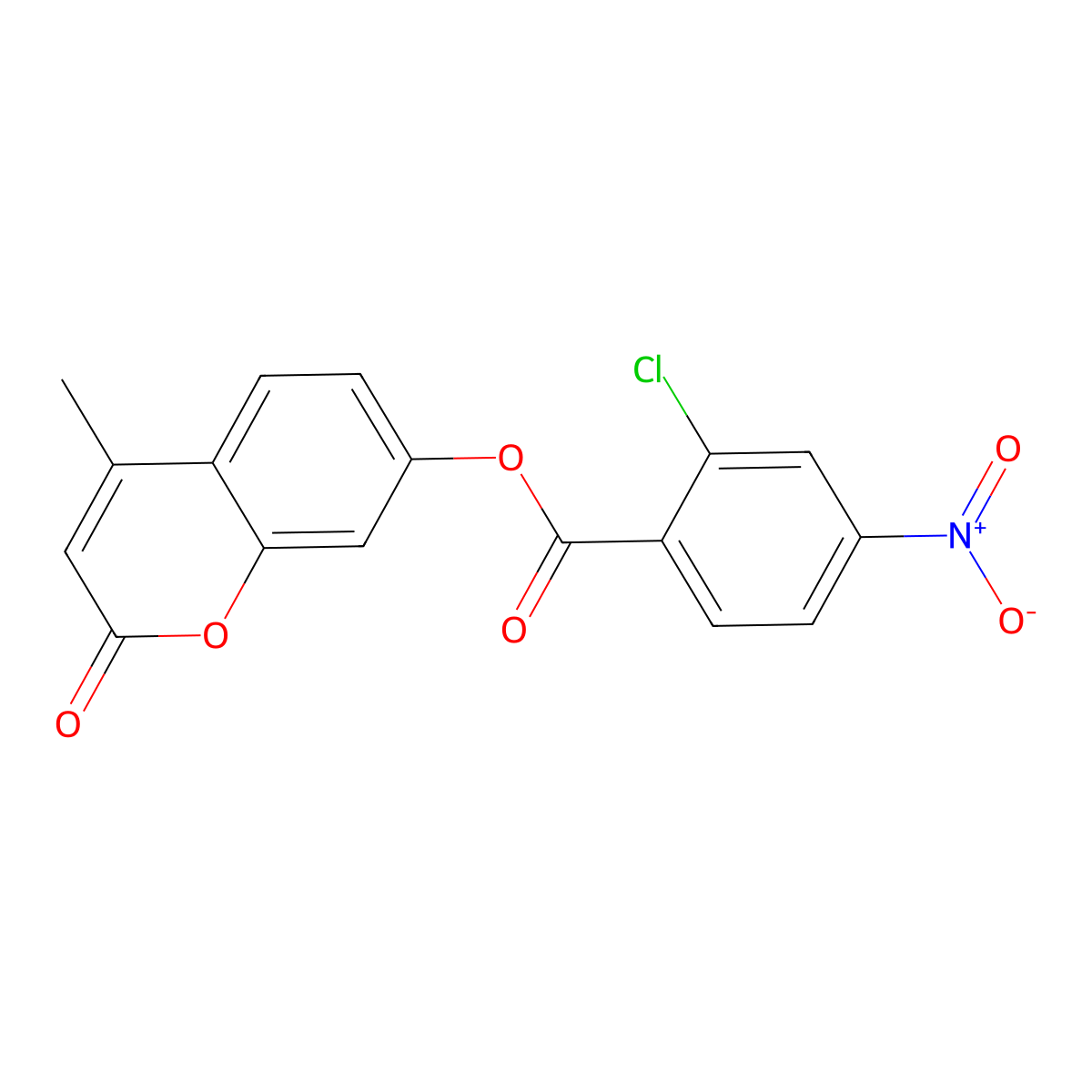 4-methyl-2-oxo-2H-chromen-7-yl 2-chloro-4-nitrobenzoate molecular structure, CAS 304673-31-2