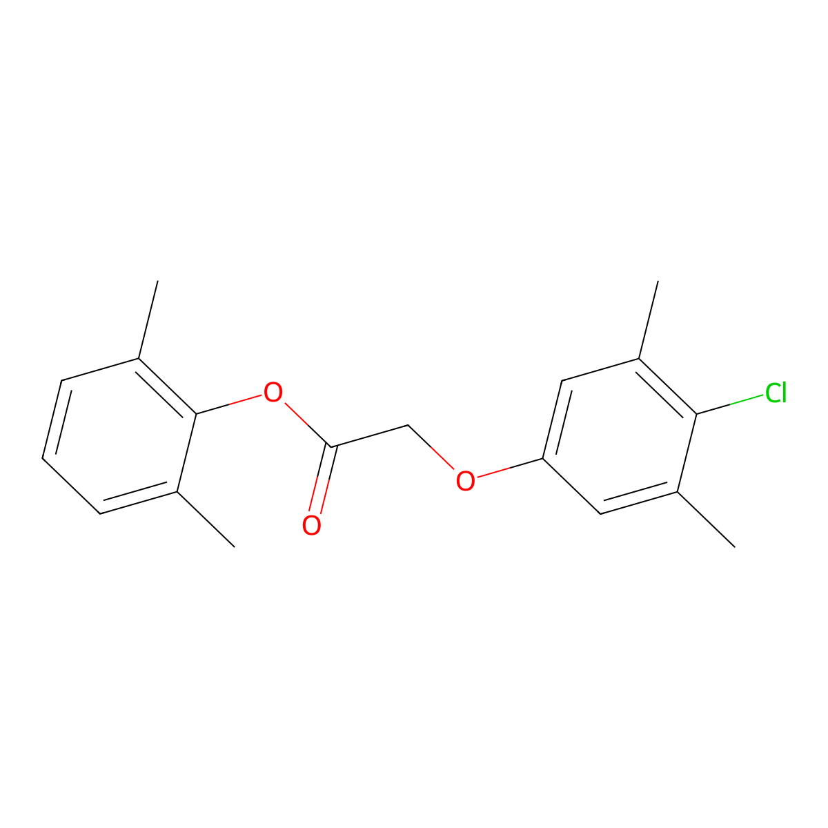 2,6-Dimethylphenyl [(4-chloro-3,5-dimethylphenyl)oxy]acetate molecular structure, CAS 304673-40-3