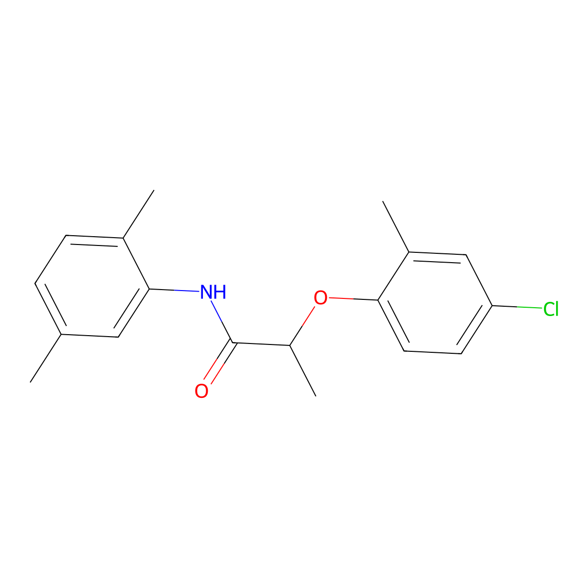 2-(4-Chloro-2-methylphenoxy)-N-(2,5-dimethylphenyl)propanamide molecular structure, CAS 304674-20-2