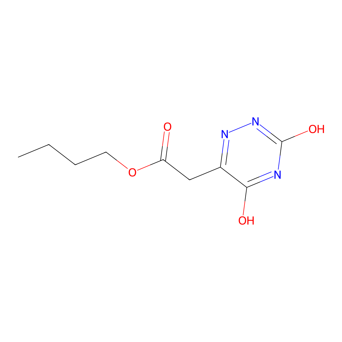 butyl 2-(3,5-dioxo-2H-1,2,4-triazin-6-yl)acetate molecular structure, CAS 304674-86-0