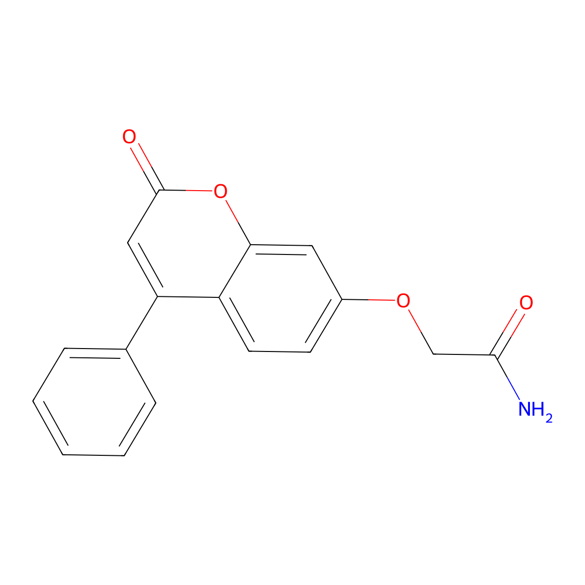 2-[(2-oxo-4-phenyl-2H-chromen-7-yl)oxy]acetamide molecular structure, CAS 304674-95-1