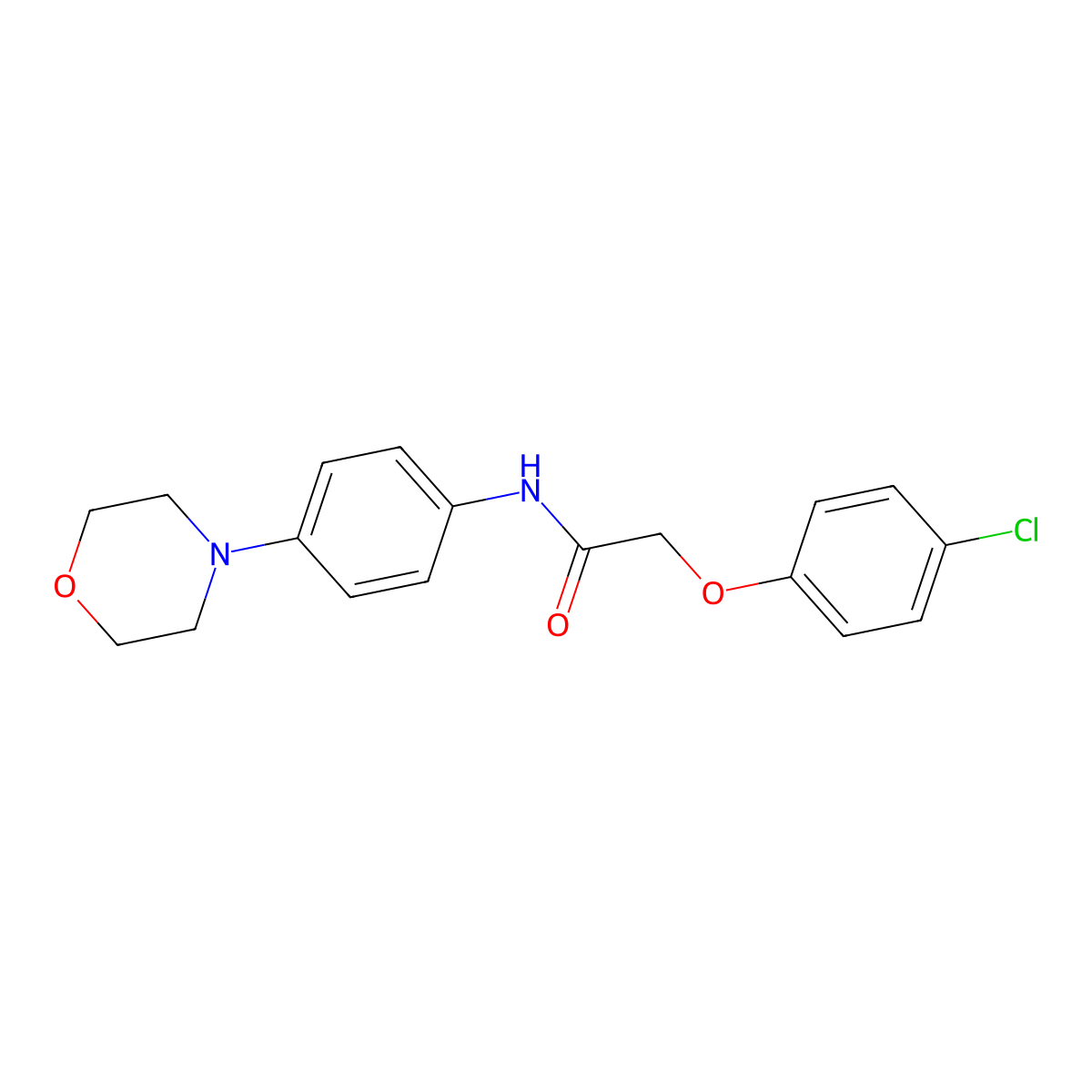 2-(4-chlorophenoxy)-N-(4-morpholin-4-ylphenyl)acetamide molecular structure, CAS 304675-23-8