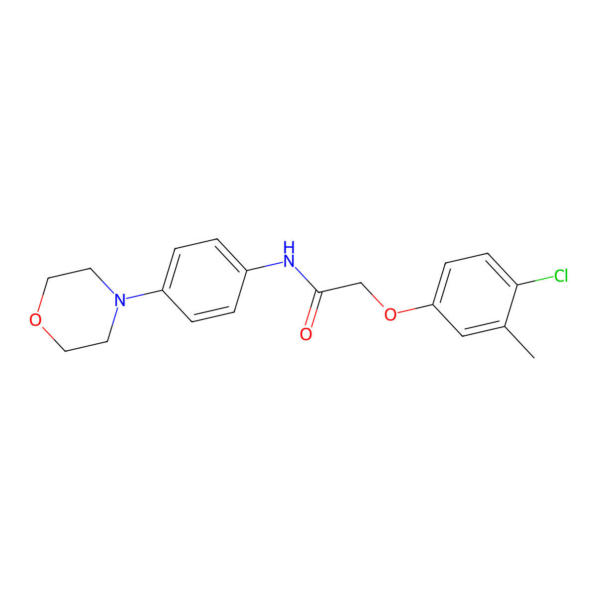 2-(4-chloro-3-methylphenoxy)-N-[4-(morpholin-4-yl)phenyl]acetamide molecular structure, CAS 304675-30-7
