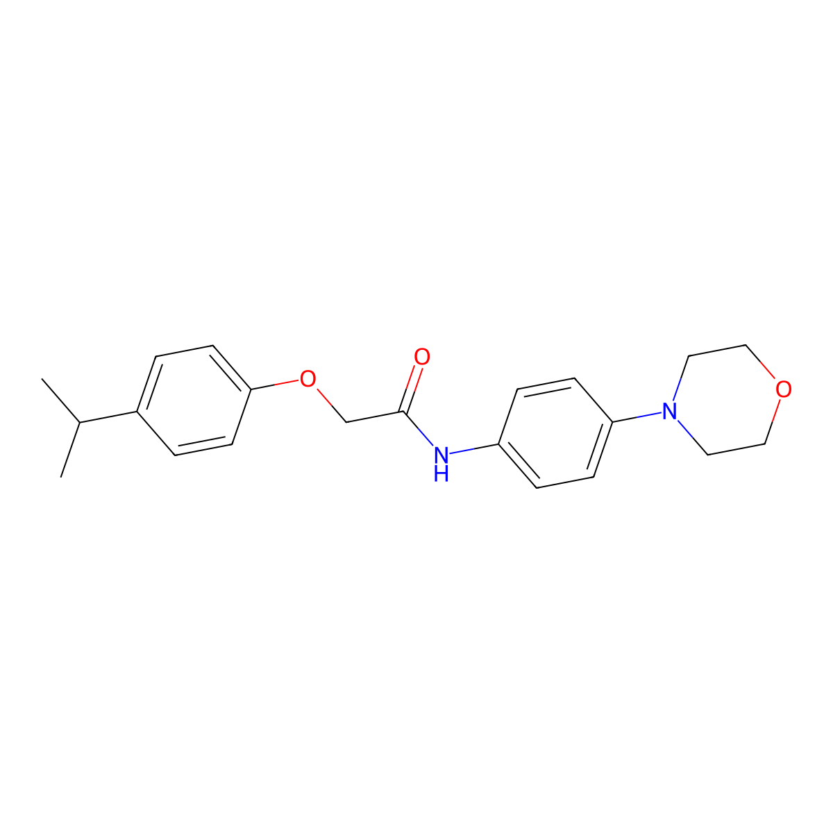 N-[4-(morpholin-4-yl)phenyl]-2-[4-(propan-2-yl)phenoxy]acetamide molecular structure, CAS 304675-31-8