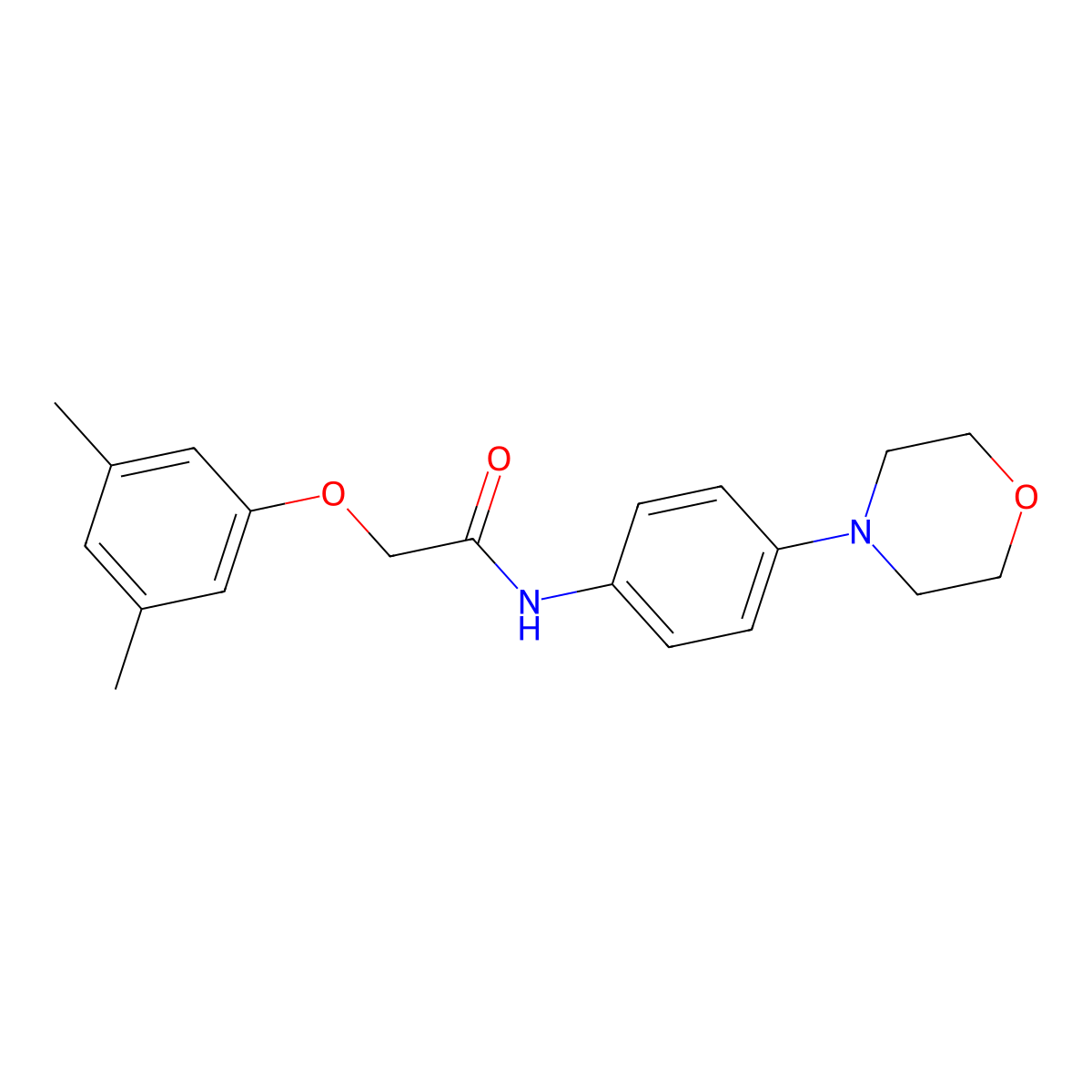 2-(3,5-dimethylphenoxy)-N-(4-morpholin-4-ylphenyl)acetamide molecular structure, CAS 304675-32-9