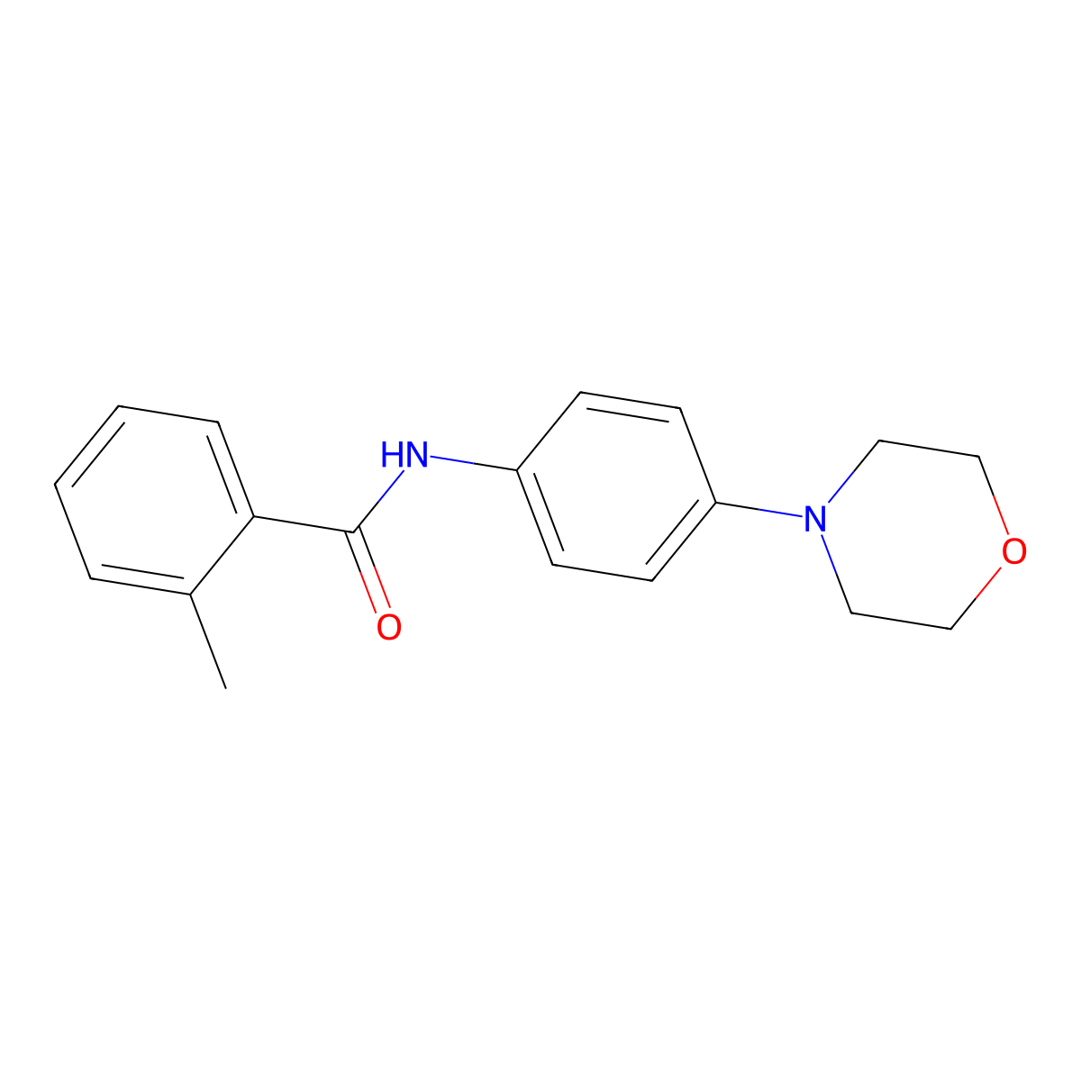 2-methyl-N-(4-morpholinophenyl)benzamide molecular structure, CAS 304675-37-4