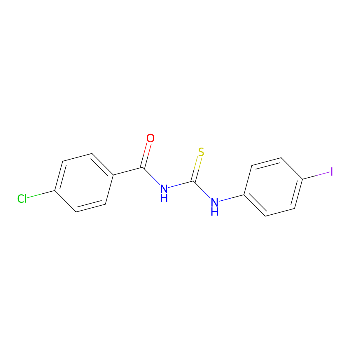 4-chloro-N-[(4-iodophenyl)carbamothioyl]benzamide molecular structure, CAS 304675-43-2