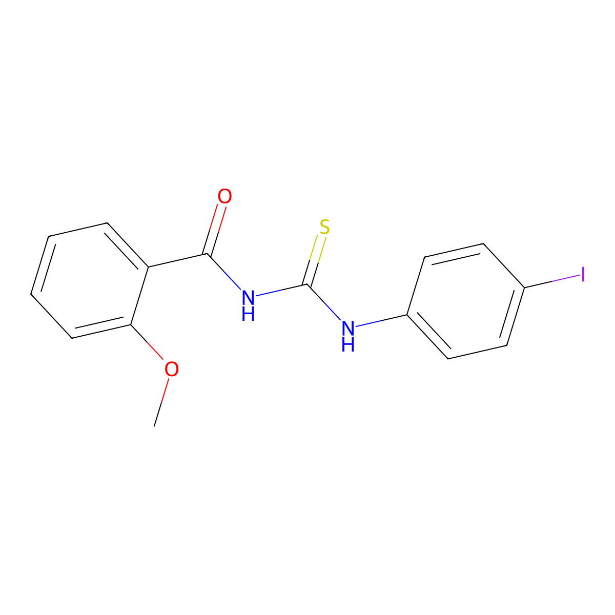 N-[(4-iodophenyl)carbamothioyl]-2-methoxybenzamide molecular structure, CAS 304675-44-3