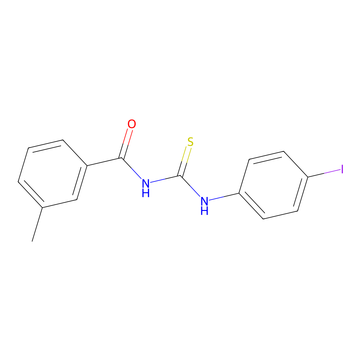 N-[(4-iodophenyl)carbamothioyl]-3-methylbenzamide molecular structure, CAS 304675-46-5