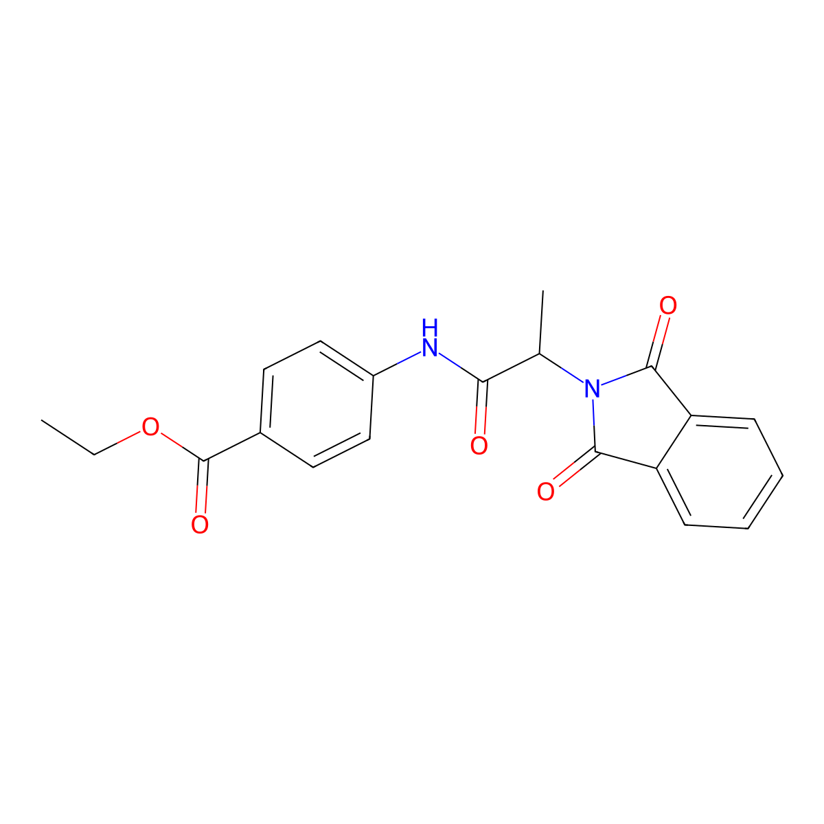 Ethyl 4-[2-(1,3-dioxoisoindol-2-yl)propanoylamino]benzoate molecular structure, CAS 304675-61-4