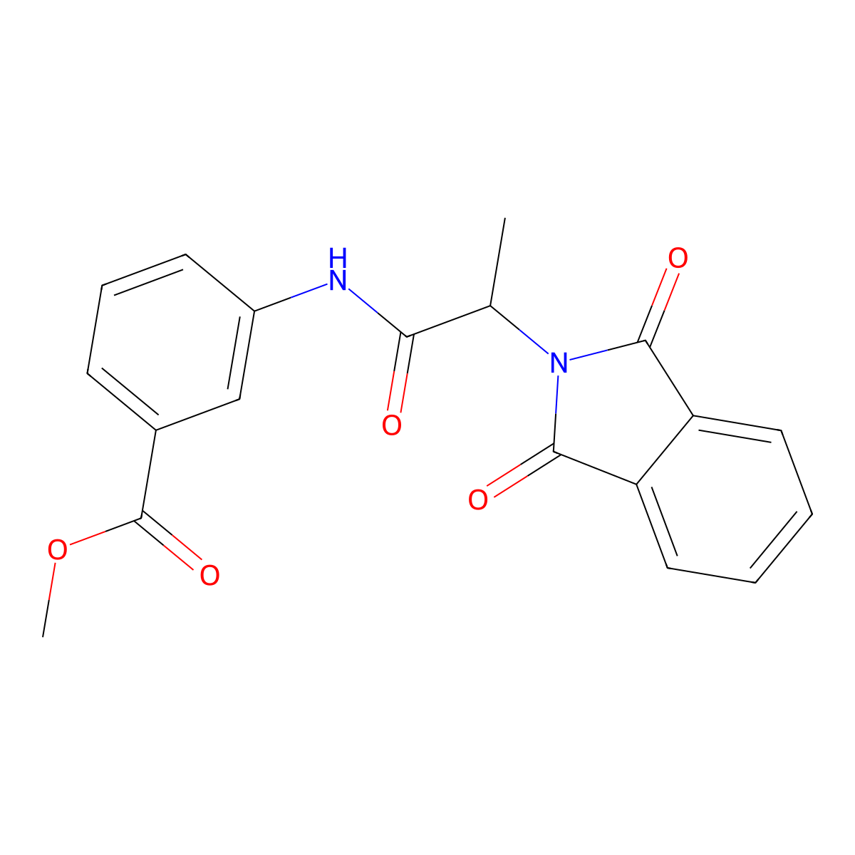 Methyl 3-[2-(1,3-dioxoisoindol-2-yl)propanoylamino]benzoate molecular structure, CAS 304675-63-6