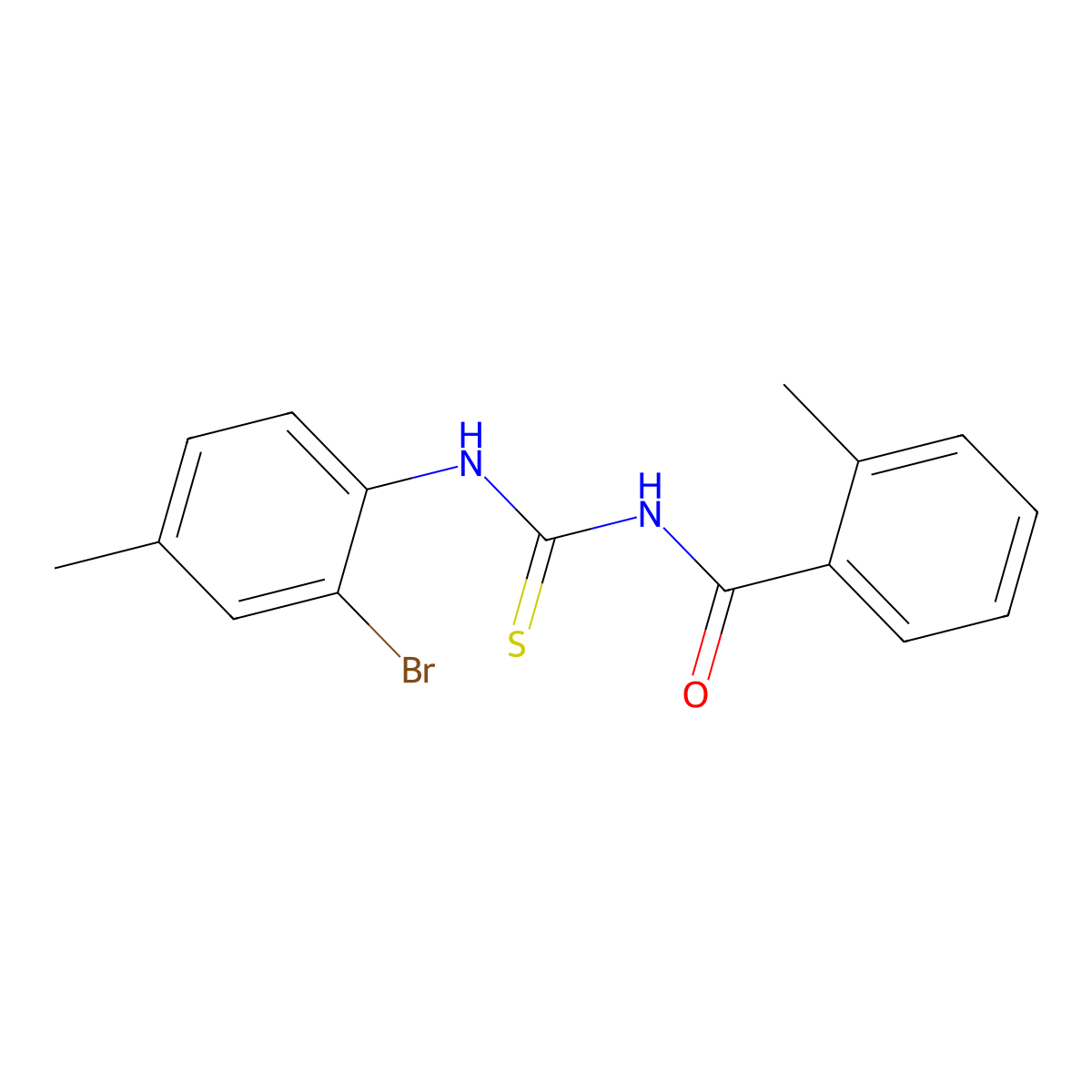 N-[(2-bromo-4-methylphenyl)carbamothioyl]-2-methylbenzamide molecular structure, CAS 304675-71-6