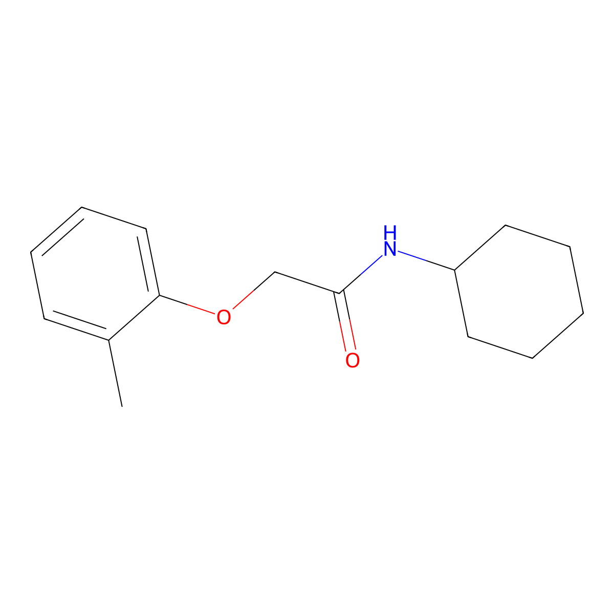 N-cyclohexyl-2-(2-methylphenoxy)acetamide molecular structure, CAS 304675-83-0