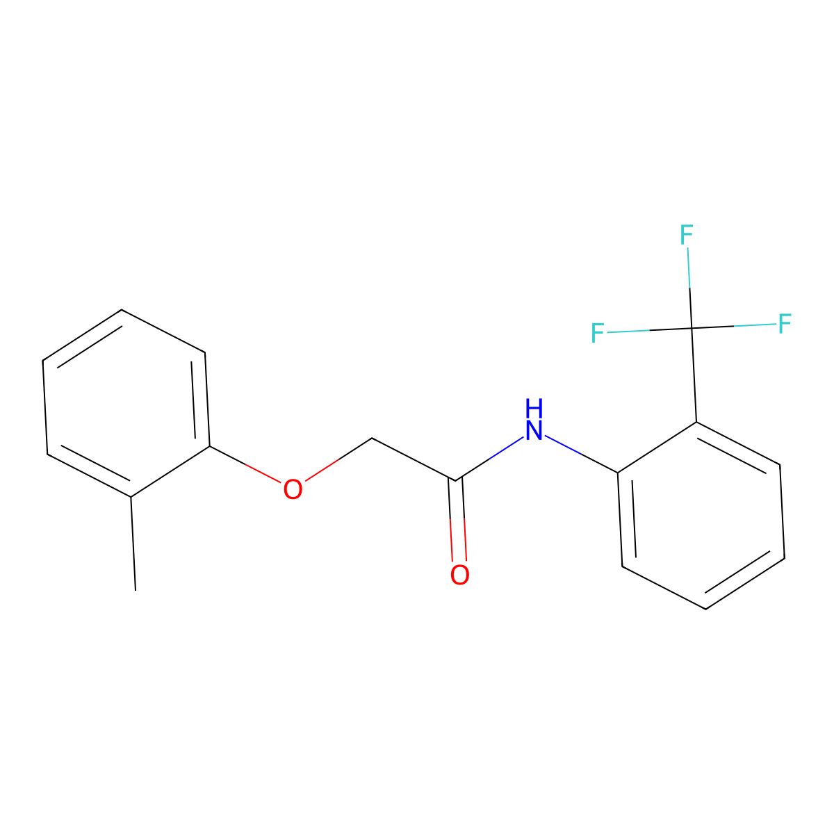 2-(2-methylphenoxy)-N-[2-(trifluoromethyl)phenyl]acetamide molecular structure, CAS 304675-85-2