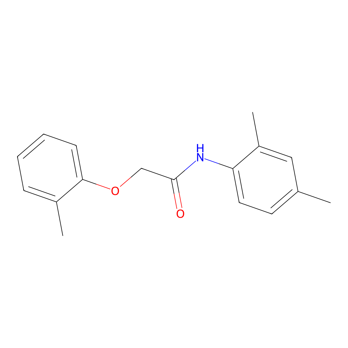 N-(2,4-dimethylphenyl)-2-(2-methylphenoxy)acetamide molecular structure, CAS 304676-04-8