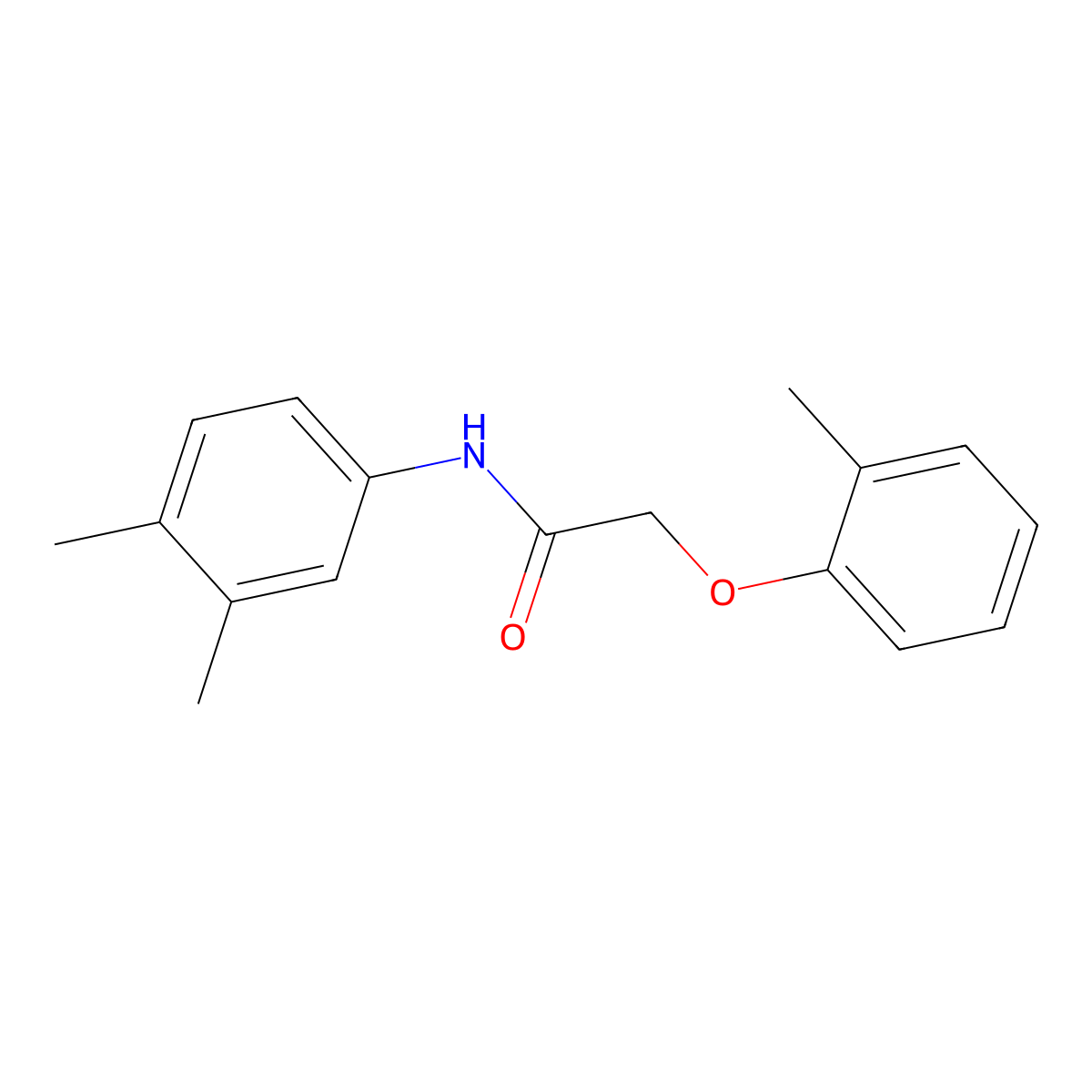 N-(3,4-dimethylphenyl)-2-(2-methylphenoxy)acetamide molecular structure, CAS 304676-06-0