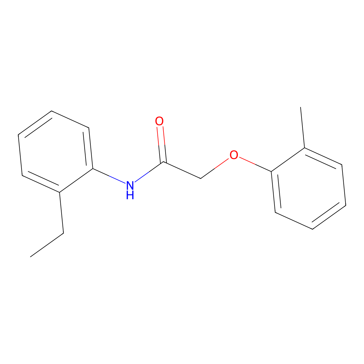 N-(2-ethylphenyl)-2-(2-methylphenoxy)acetamide molecular structure, CAS 304676-13-9