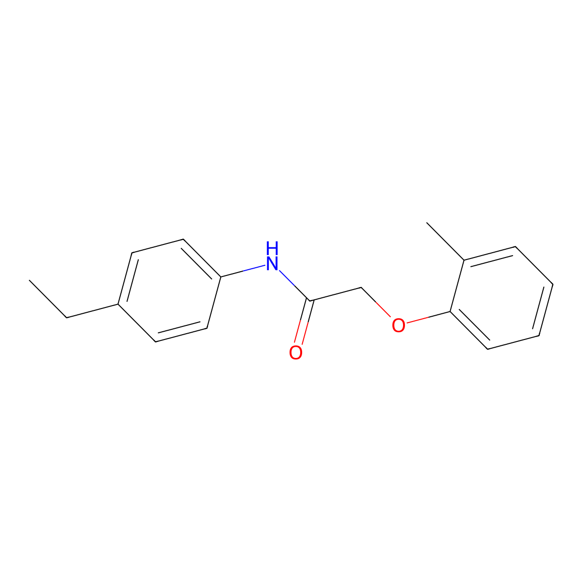N-(4-ethylphenyl)-2-(2-methylphenoxy)acetamide molecular structure, CAS 304676-20-8