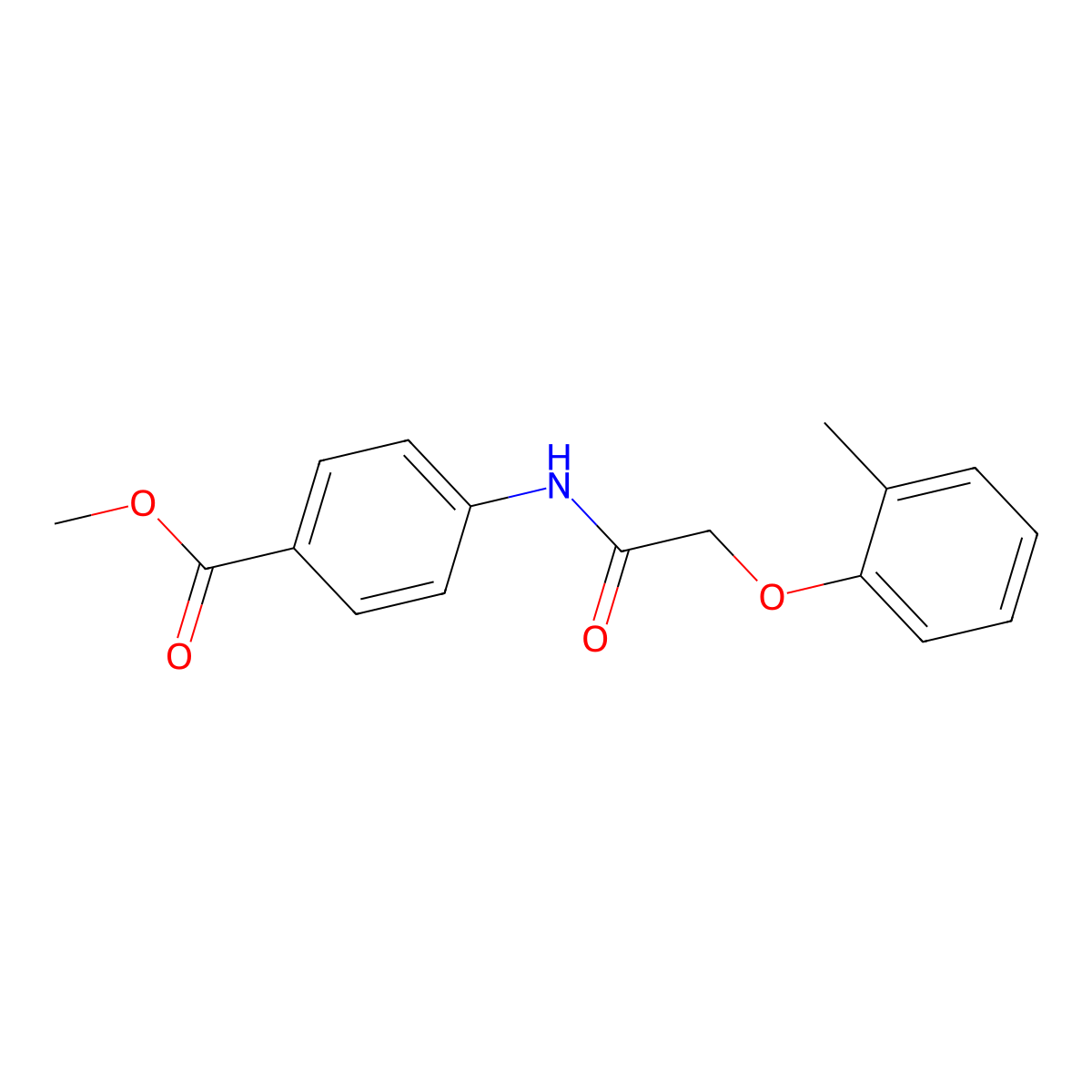 Methyl 4-{[(2-methylphenoxy)acetyl]amino}benzoate molecular structure, CAS 304676-32-2
