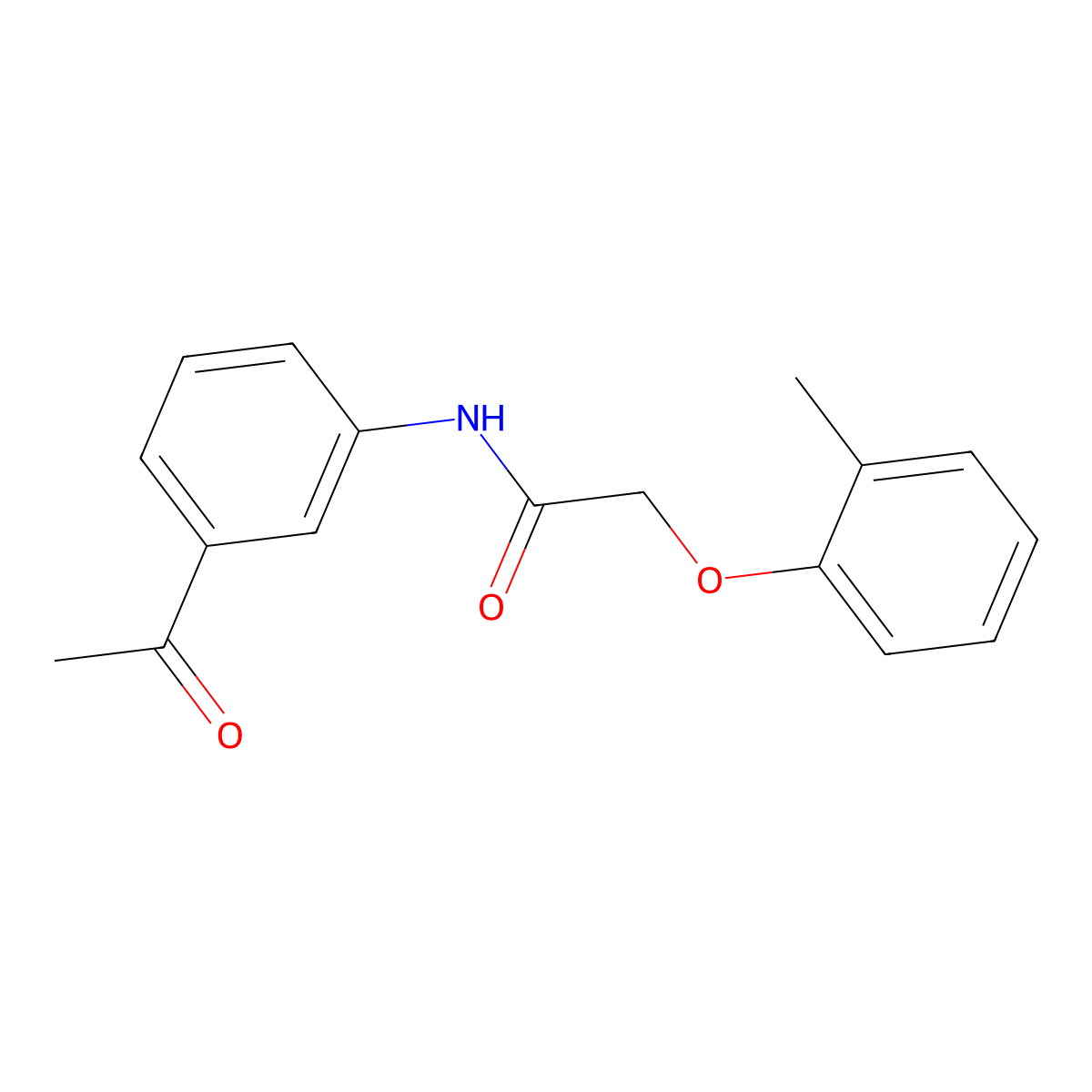 N-(3-acetylphenyl)-2-(2-methylphenoxy)acetamide molecular structure, CAS 304676-38-8
