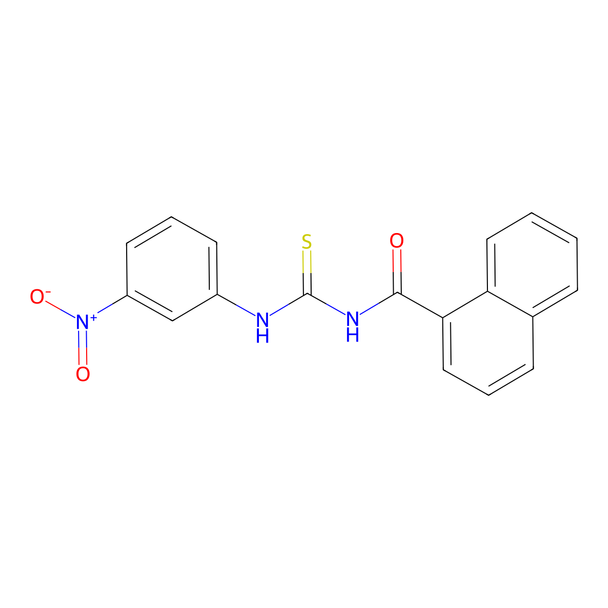N-[(3-nitrophenyl)carbamothioyl]naphthalene-1-carboxamide molecular structure, CAS 304677-55-2