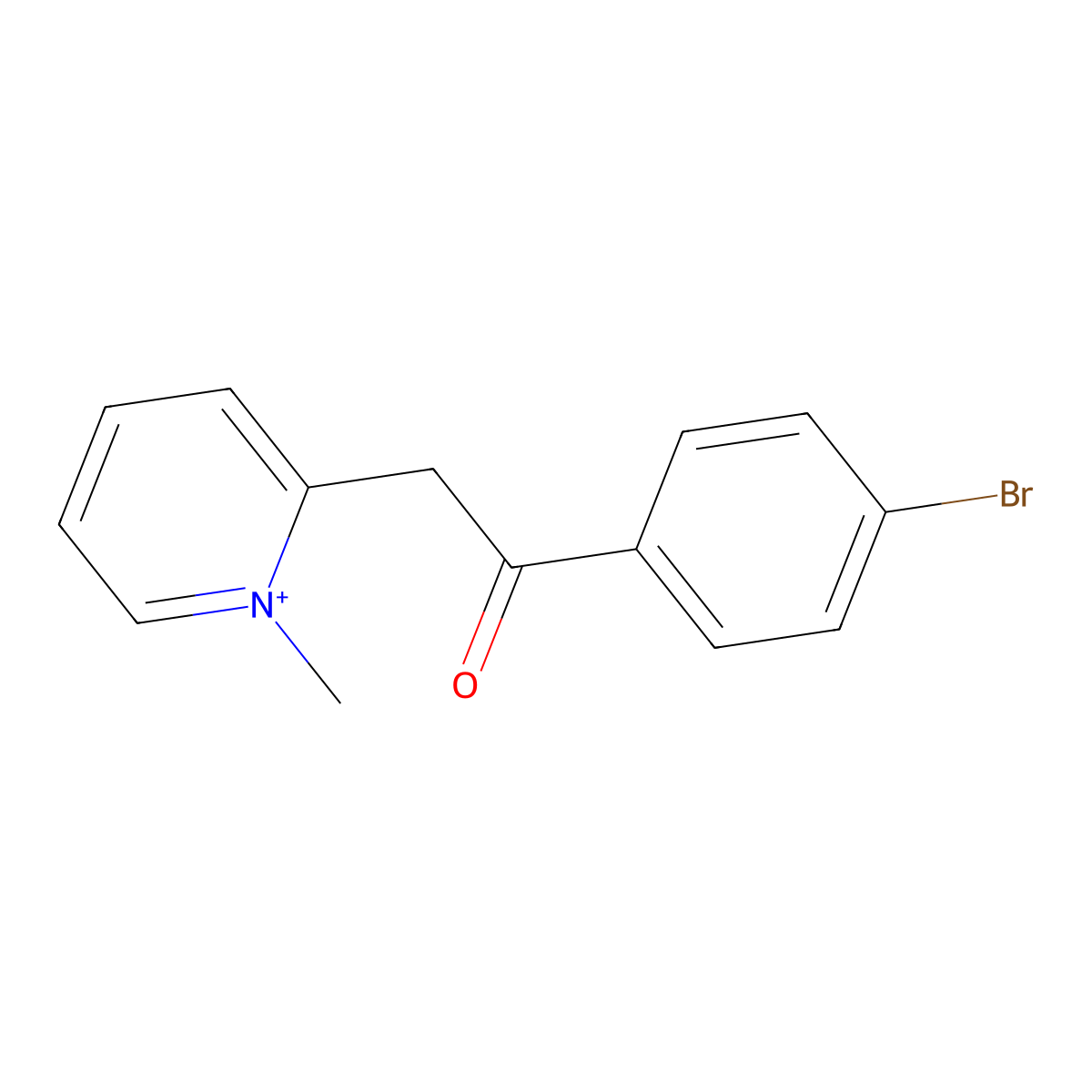 2-[2-(4-Bromophenyl)-2-oxoethyl]-1-methylpyridinium molecular structure, CAS 304679-73-0