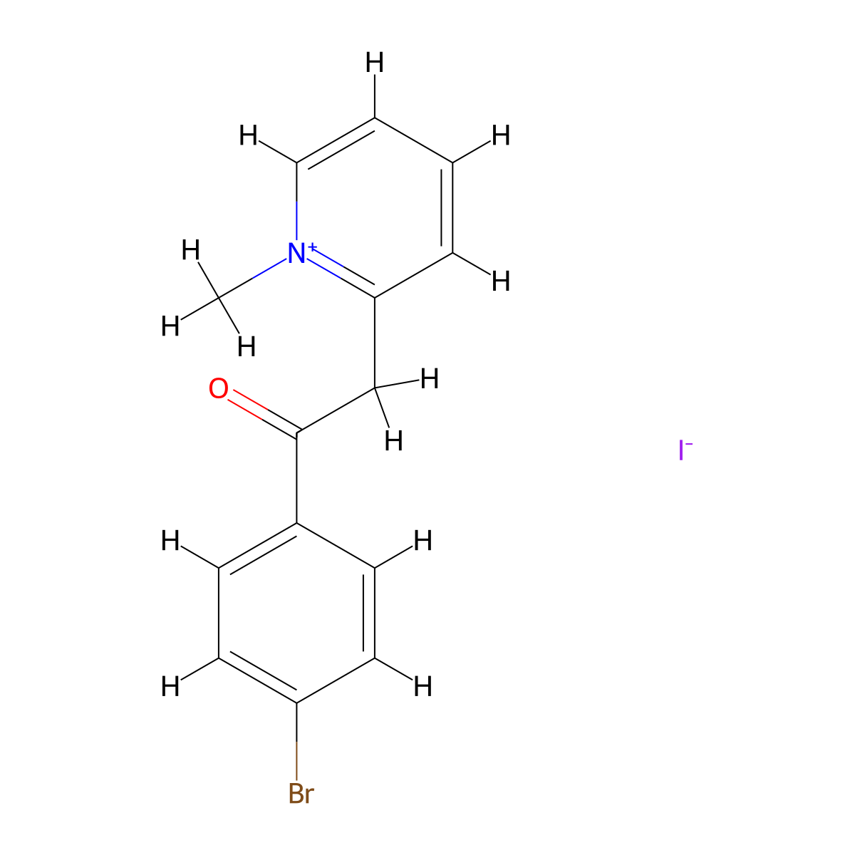 2-[2-(4-Bromophenyl)-2-oxoethyl]-1-methylpyridiniumiodide molecular structure, CAS 304679-75-2