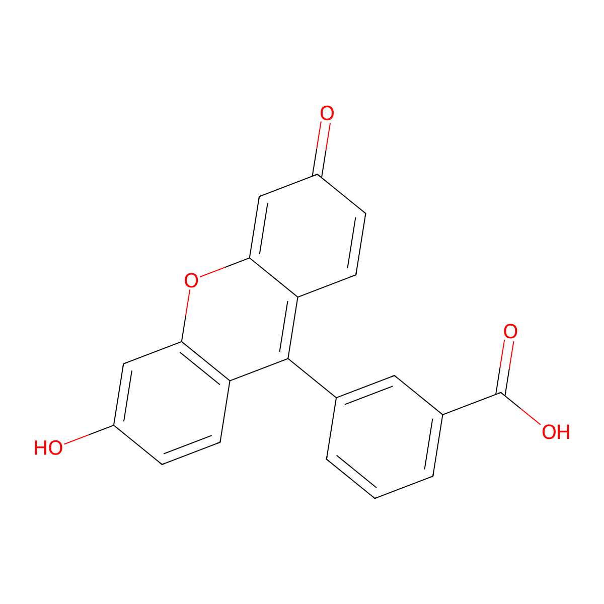 Benzoic acid, 3-(6-hydroxy-3-oxo-3H-xanthen-9-yl)- molecular structure, CAS 30468-06-5
