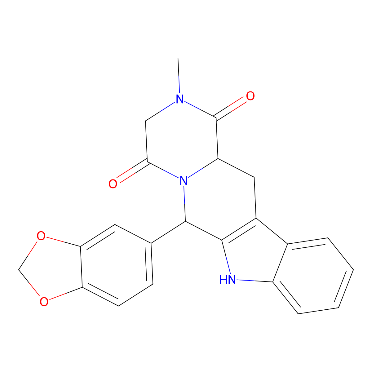 2-(1,3-Benzodioxol-5-yl)-6-methyl-3,6,17-triazatetracyclo[8.7.0.03,8.011,16]heptadeca-1(10),11,13,15-tetraene-4,7-dione molecular structure, CAS 304683-09-8