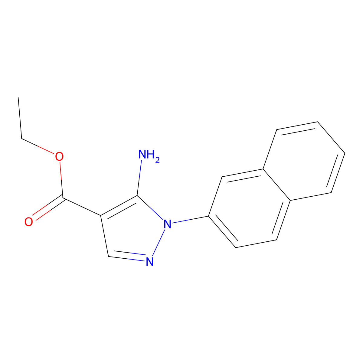 ethyl 5-amino-1-(naphthalen-2-yl)-1H-pyrazole-4-carboxylate molecular structure, CAS 304683-30-5
