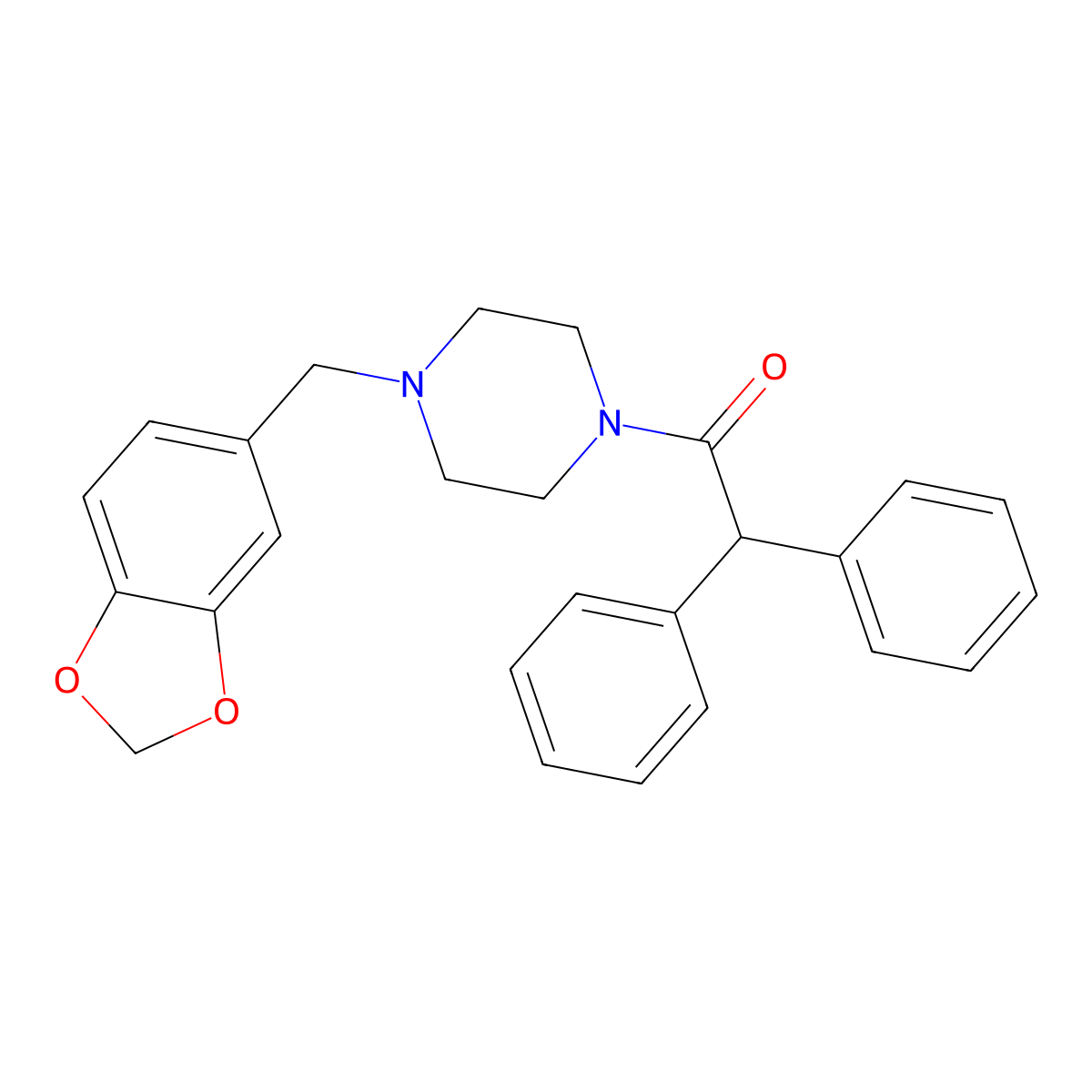 1-[4-(1,3-Benzodioxol-5-ylmethyl)piperazin-1-yl]-2,2-diphenylethanone molecular structure, CAS 304683-66-7