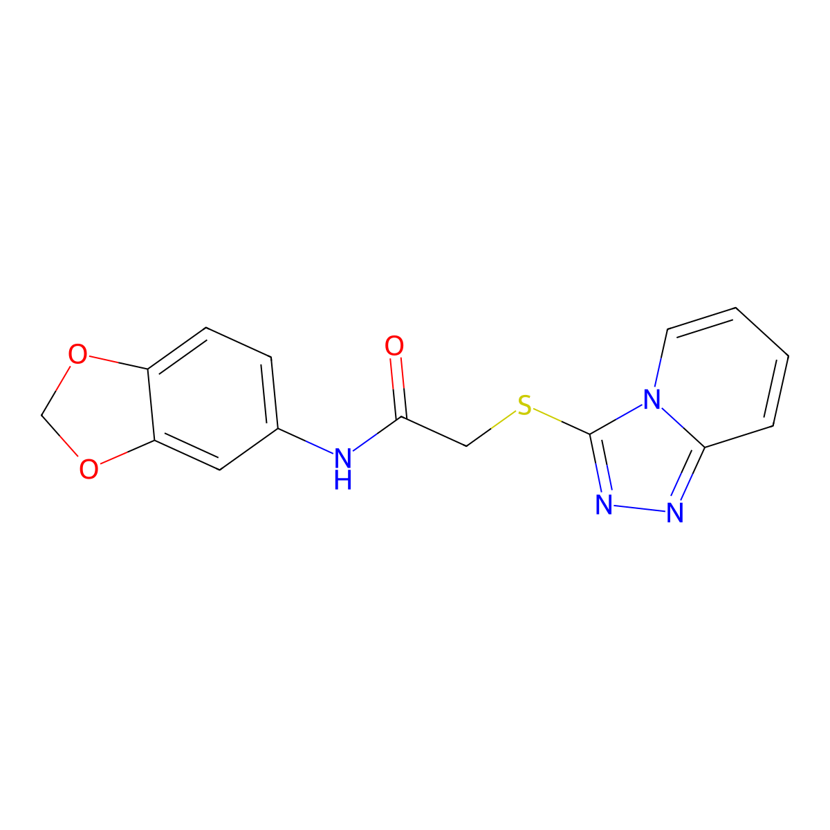 N-(1,3-benzodioxol-5-yl)-2-([1,2,4]triazolo[4,3-a]pyridin-3-ylsulfanyl)acetamide molecular structure, CAS 304683-68-9