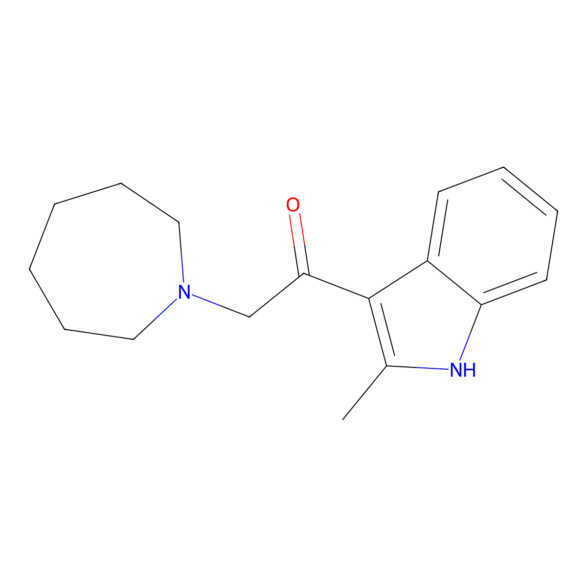 2-(azepan-1-yl)-1-(2-methyl-1H-indol-3-yl)ethanone molecular structure, CAS 304683-97-4