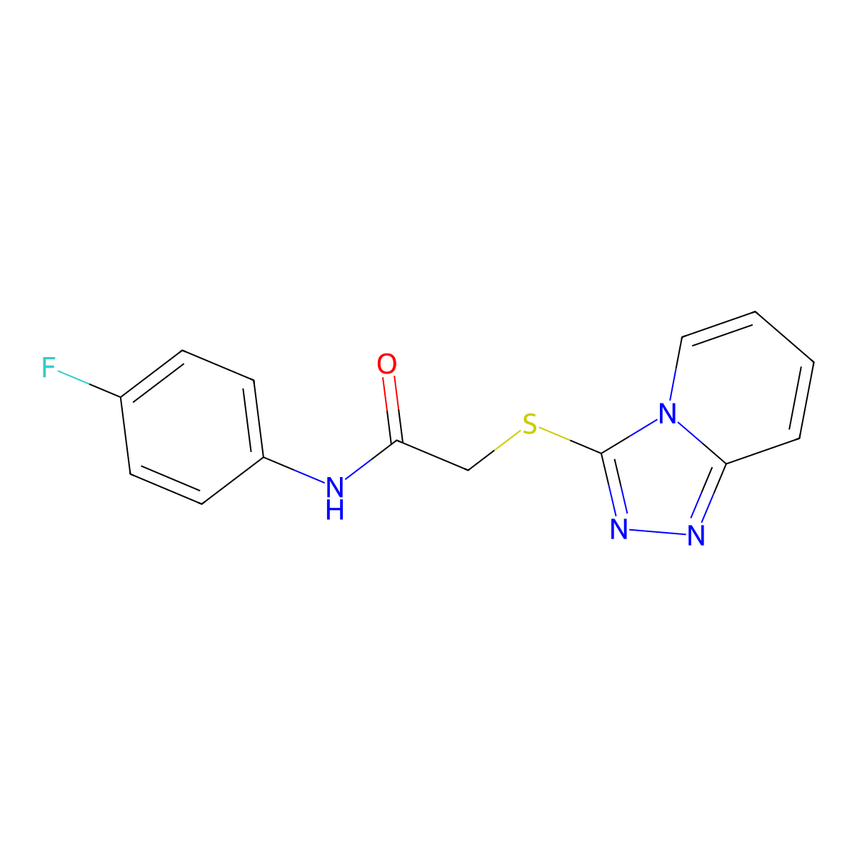 2-([1,2,4]triazolo[4,3-a]pyridin-3-ylthio)-N-(4-fluorophenyl)acetamide molecular structure, CAS 304684-03-5