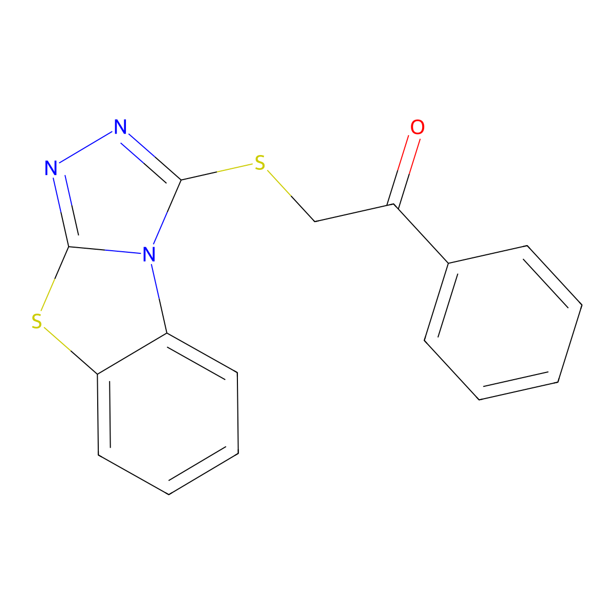 1-Phenyl-2-([1,2,4]triazolo[3,4-b][1,3]benzothiazol-3-ylsulfanyl)ethanone molecular structure, CAS 304684-04-6