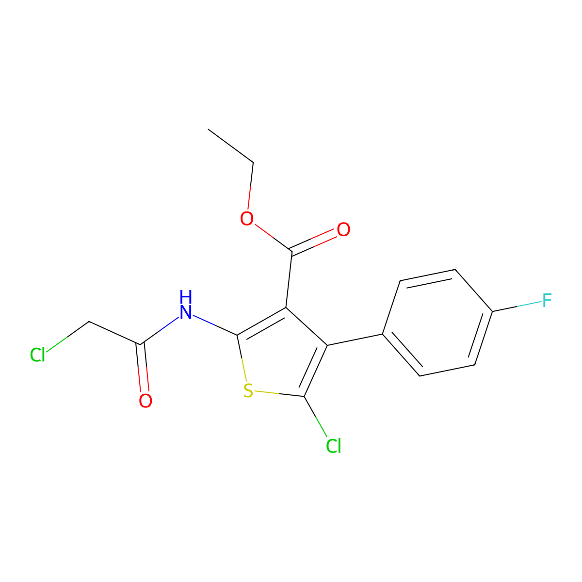 Ethyl 5-chloro-2-[(2-chloroacetyl)amino]-4-(4-fluorophenyl)thiophene-3-carboxylate molecular structure, CAS 304684-14-8