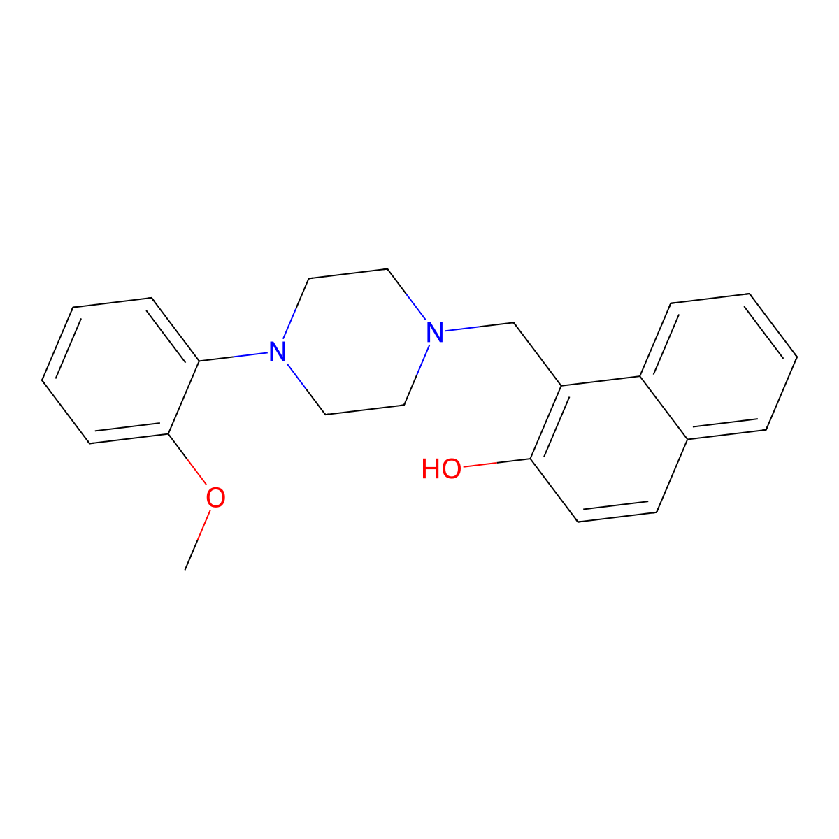 1-{[4-(2-Methoxyphenyl)piperazin-1-yl]methyl}naphthalen-2-ol molecular structure, CAS 304684-25-1