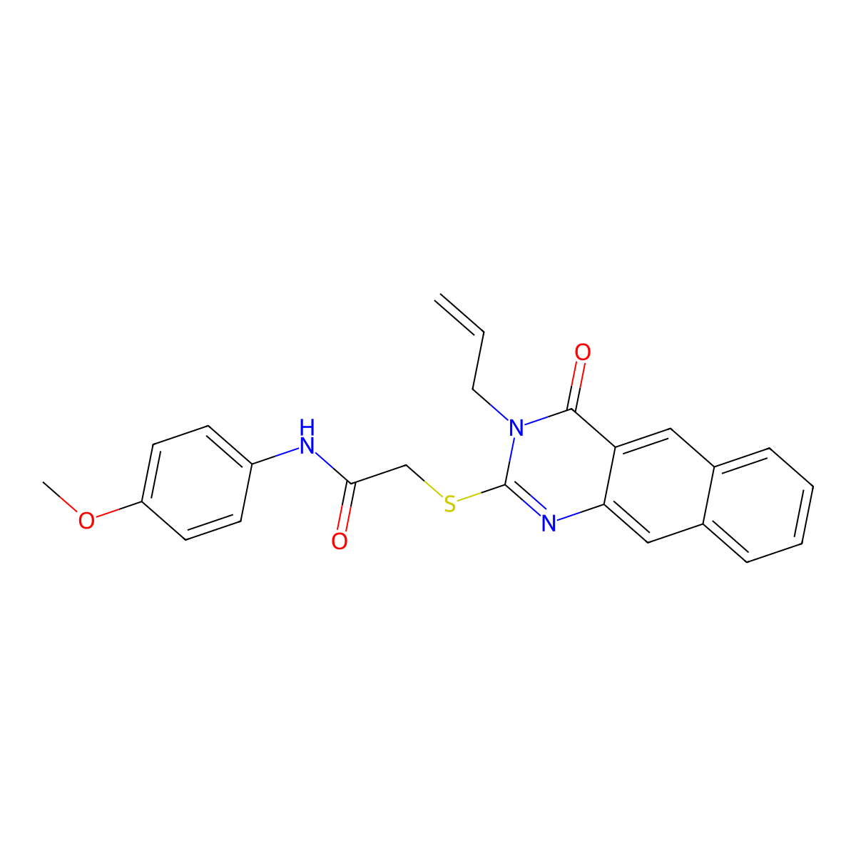 2-((3-allyl-4-oxo-3,4-dihydrobenzo[g]quinazolin-2-yl)thio)-N-(4-methoxyphenyl)acetamide molecular structure, CAS 304684-29-5