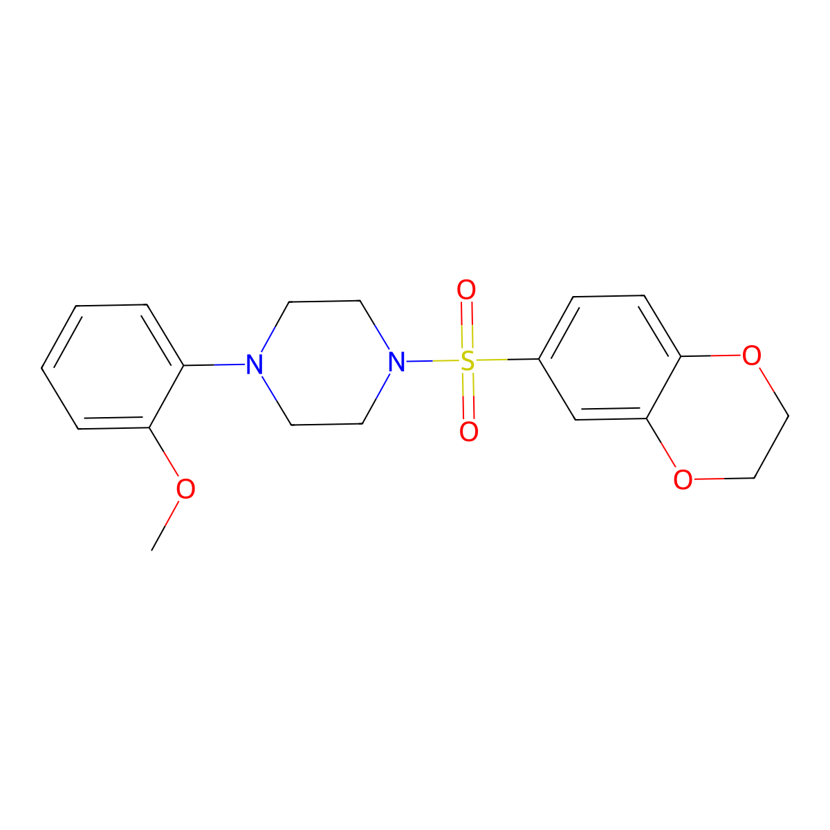6-{[4-(2-methoxyphenyl)piperazinyl]sulfonyl}-2H,3H-benzo[e]1,4-dioxin molecular structure, CAS 304684-37-5
